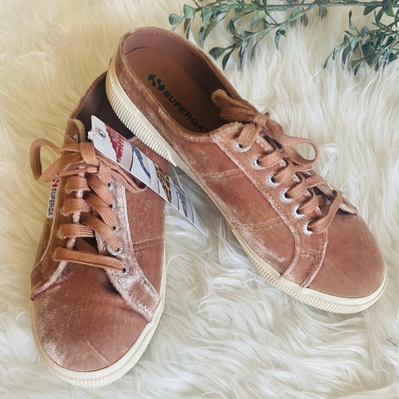 SUPERGA Anthro Pink Crushed Velvet Mules Size 9 - Picture 2 of 7